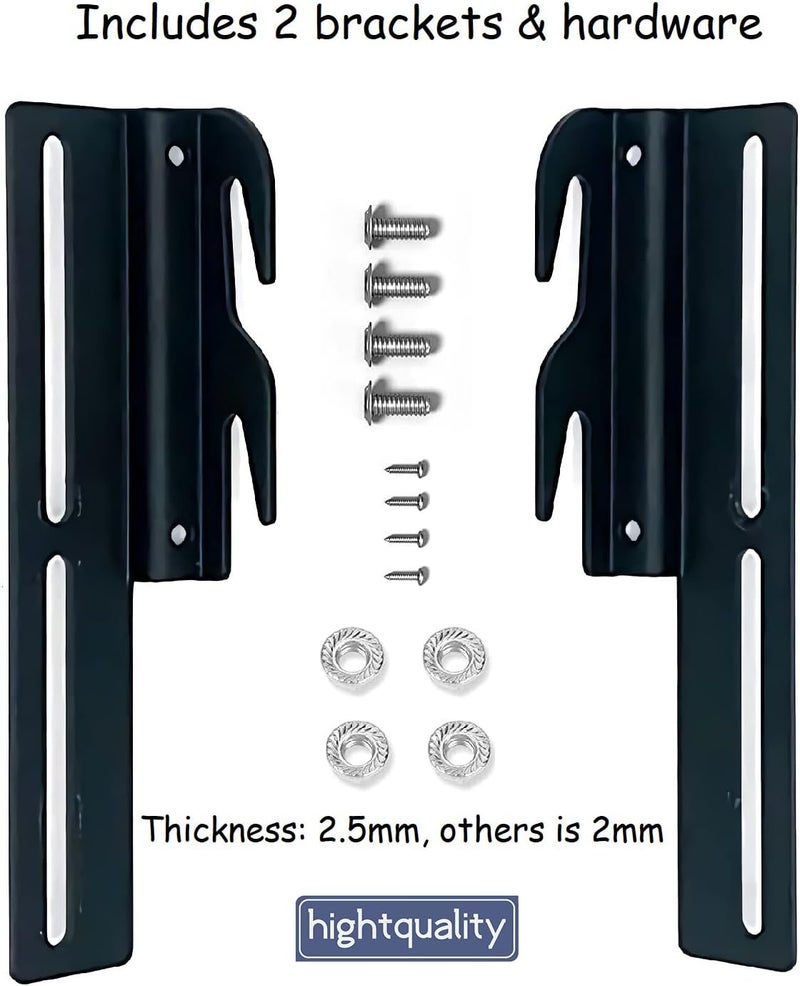 ruiru bro 4pcs 711 Bolt-On to Hook-On Bed Frame Conversion Brackets for Headboard or Footboard,Bed Hook Adapter kit with Hardware, Hook on Bed Rails Brackets(Black) - Image 3